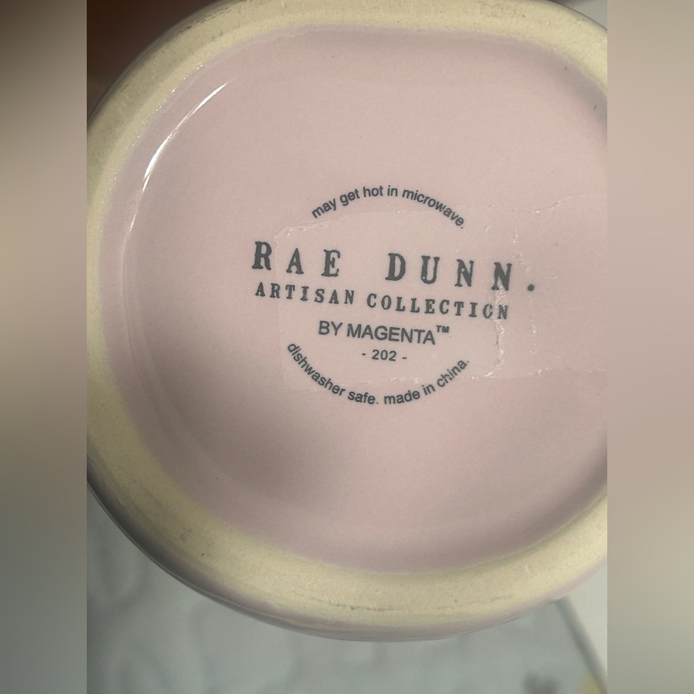 Rae Dunn pink ceramic heart handled mug YOU’RE MY CUP OF TEA - Picture 3 of 5